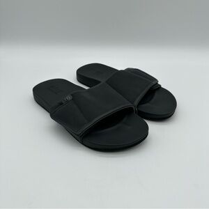 Reef Bottle Opener Black Velcro Slide Sandals
